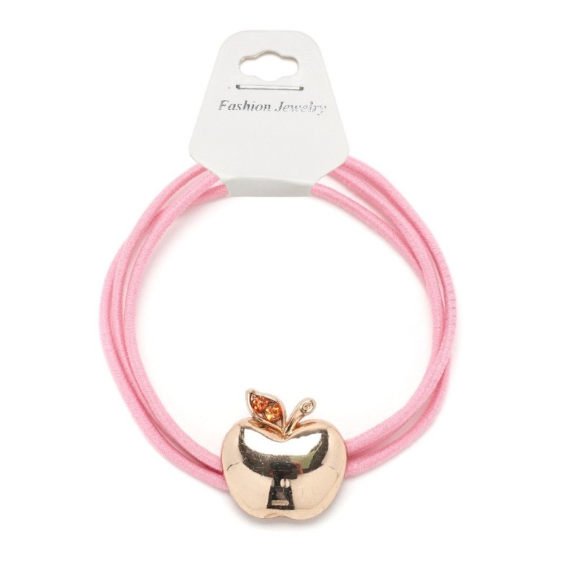 Резинка для волос тройная с фигуркой яблоко (25583) вариант 04