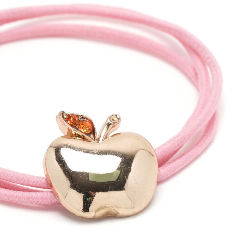 Резинка для волос тройная с фигуркой яблоко (25583) вариант 04