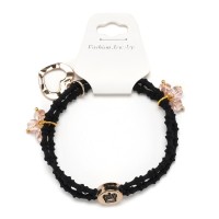 Резинка для волос двойная ребристая с фигурками (25584) вариант 01