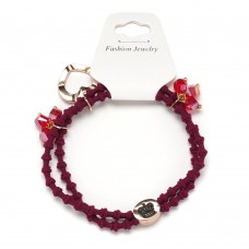 Резинка для волос двойная ребристая с фигурками (25584) вариант 03