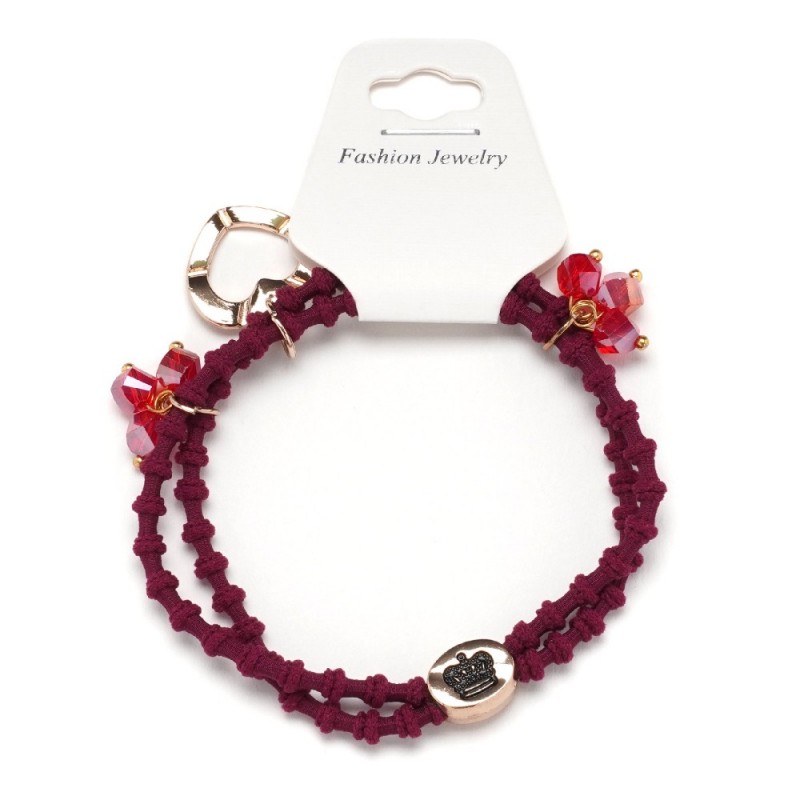 Резинка для волос двойная ребристая с фигурками (25584) вариант 03