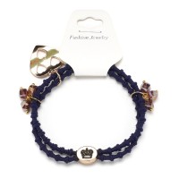 Резинка для волос двойная ребристая с фигурками (25584) вариант 04