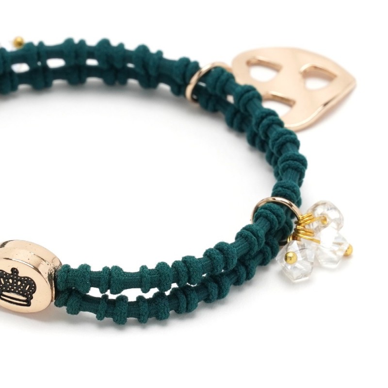 Резинка для волос двойная ребристая с фигурками (25584) вариант 05