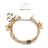 Резинка для волос двойная ребристая с фигурками (25584) вариант 06