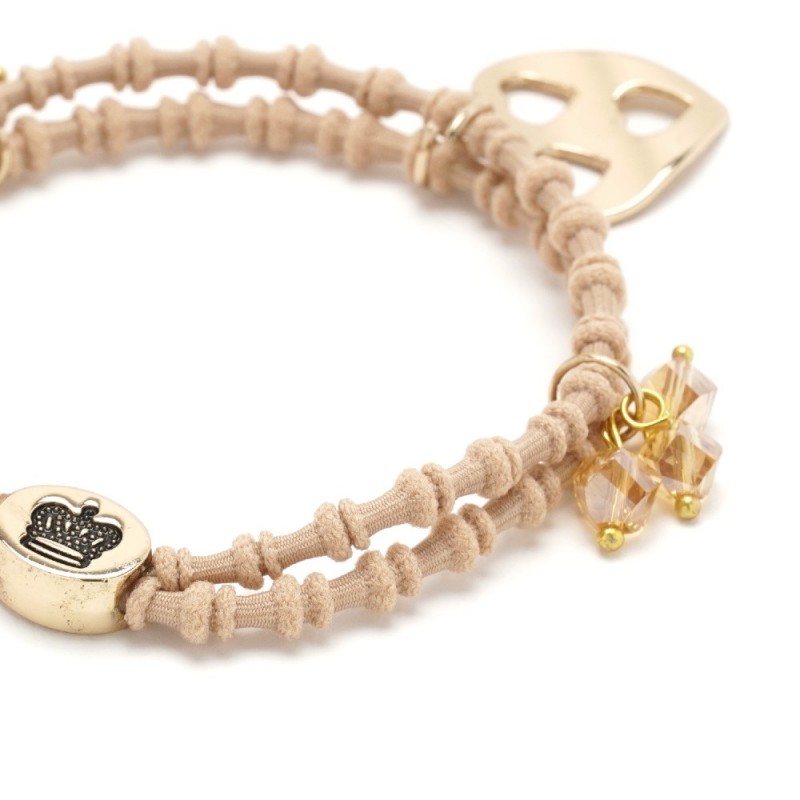 Резинка для волос двойная ребристая с фигурками (25584) вариант 06