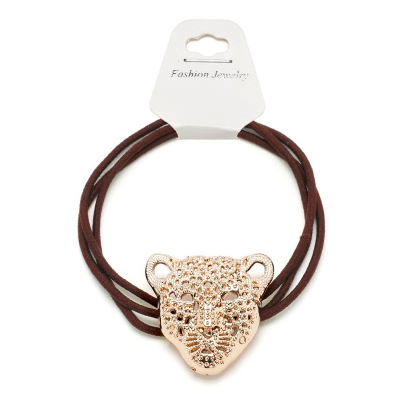 Резинка для волос тройная с фигуркой тигра (25598) вариант 02