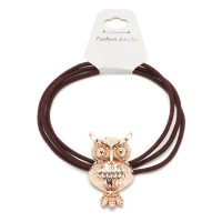 Резинка для волос тройная с фигуркой совы (25599) вариант 02