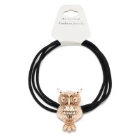 Резинка для волос тройная с фигуркой совы (25599) вариант 01