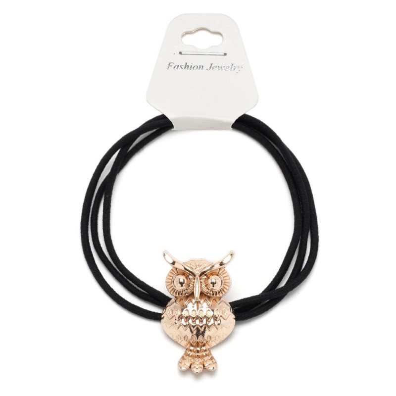 Резинка для волос тройная с фигуркой совы (25599) вариант 01