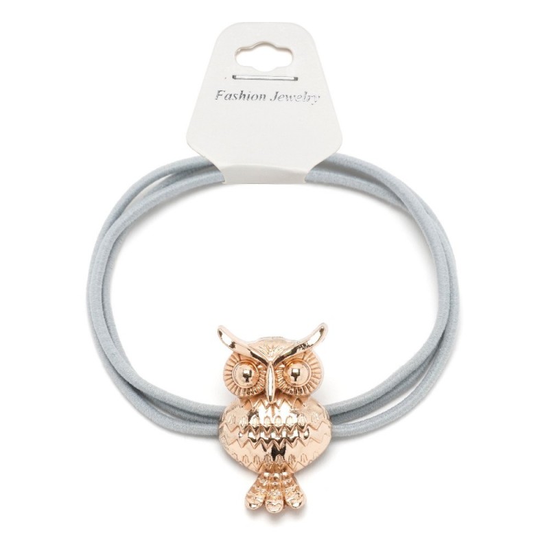 Резинка для волос тройная с фигуркой совы (25599) вариант 06