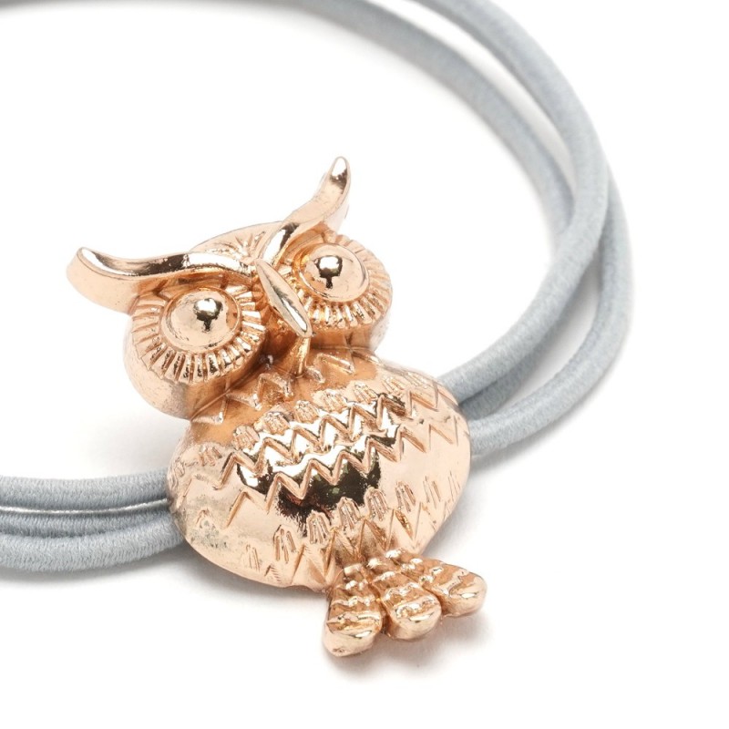 Резинка для волос тройная с фигуркой совы (25599) вариант 06