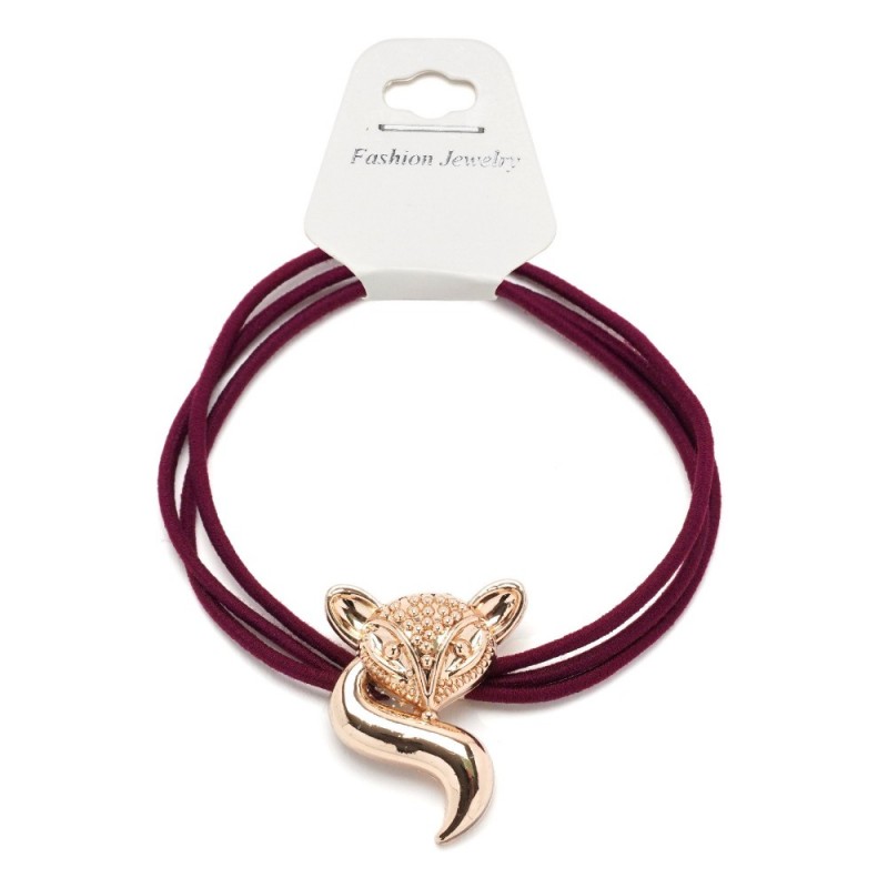 Резинка для волос тройная с фигуркой лисы (25601) вариант 03