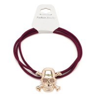 Резинка для волос тройная с фигуркой черепа (25602) вариант 03