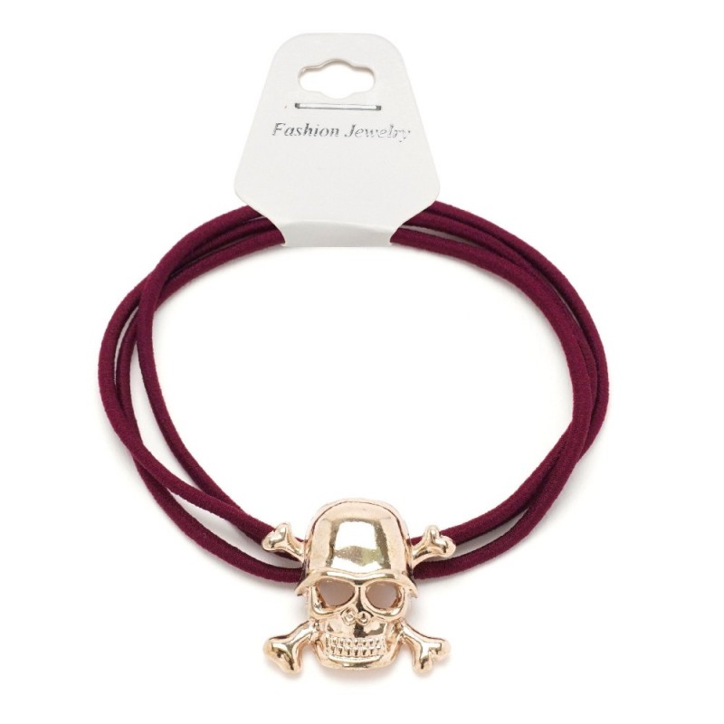 Резинка для волос тройная с фигуркой черепа (25602) вариант 03