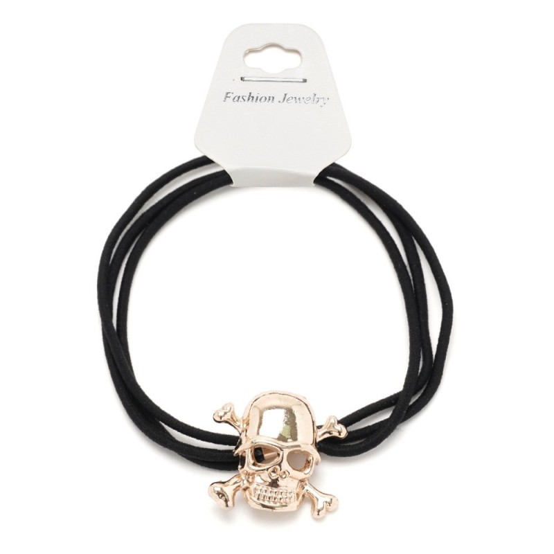 Резинка для волос тройная с фигуркой черепа (25602) вариант 01