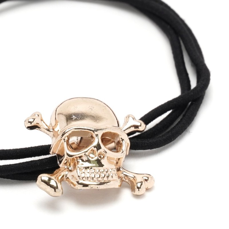 Резинка для волос тройная с фигуркой черепа (25602) вариант 01