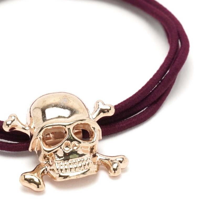 Резинка для волос тройная с фигуркой черепа (25602) вариант 03