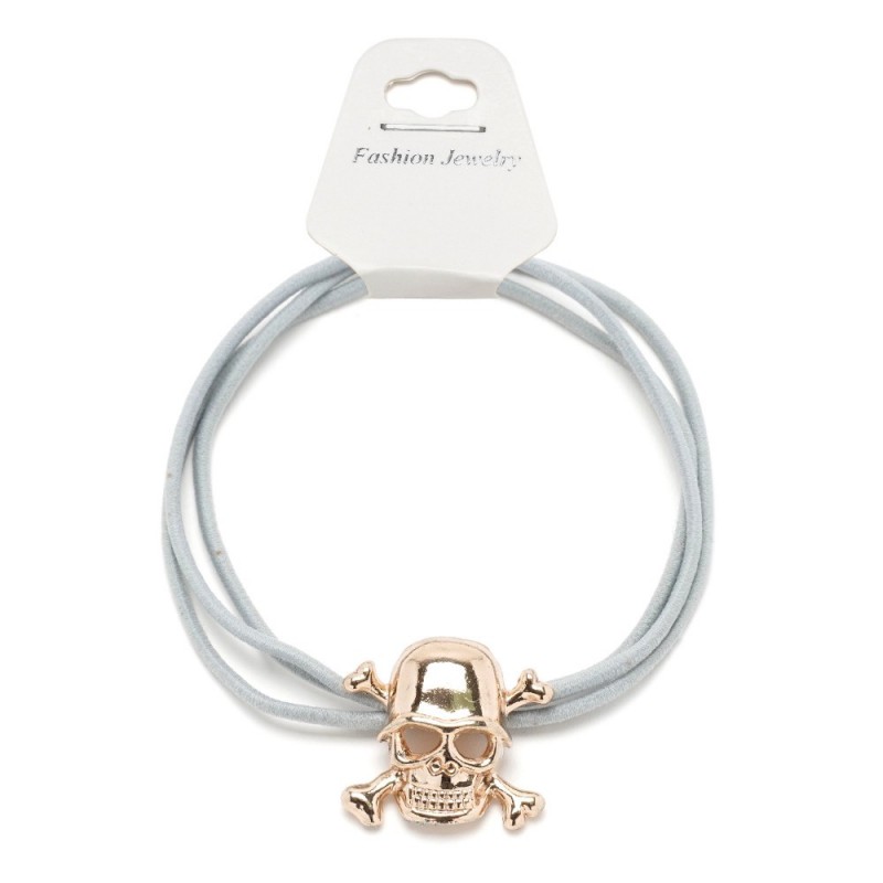 Резинка для волос тройная с фигуркой черепа (25602) вариант 06