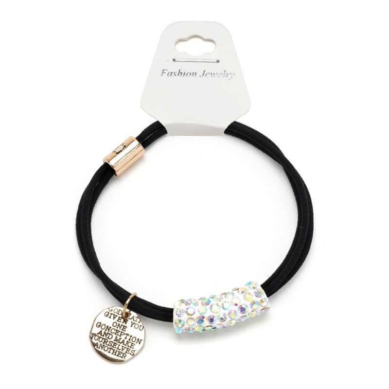 Резинка для волос двойная с украшением (25662) вариант 01