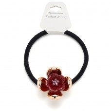 Резинка для волос тонкая с пластиковым цветком (25664) вариант 03