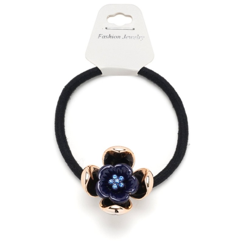 Резинка для волос тонкая с пластиковым цветком (25664) вариант 04