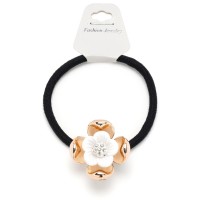 Резинка для волос тонкая с пластиковым цветком (25664) вариант 06