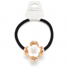 Резинка для волос тонкая с пластиковым цветком (25664) вариант 06