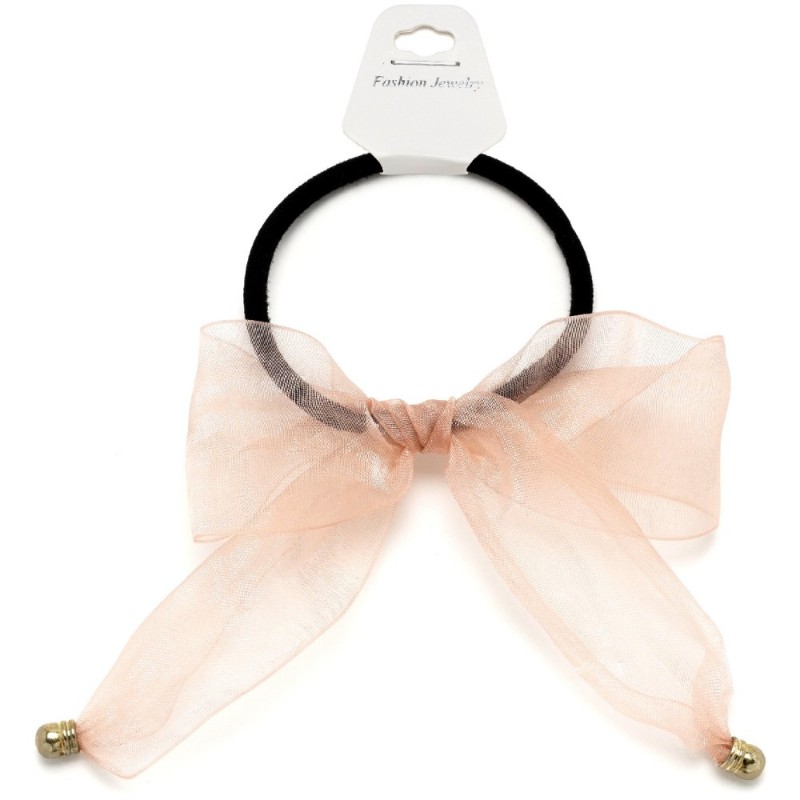 Резинка для волос тонкая с шифоновым бантиком (25665) вариант 03