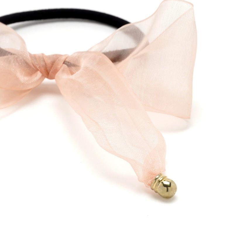 Резинка для волос тонкая с шифоновым бантиком (25665) вариант 03