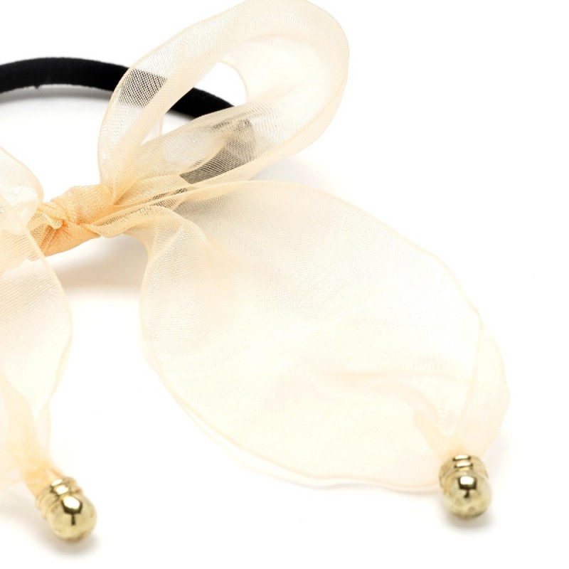 Резинка для волос тонкая с шифоновым бантиком (25665) вариант 04