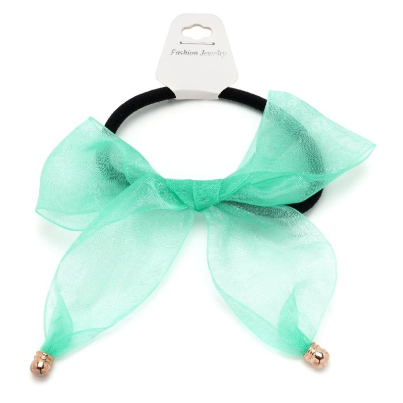 Резинка для волос тонкая с шифоновым бантиком (25665) вариант 05