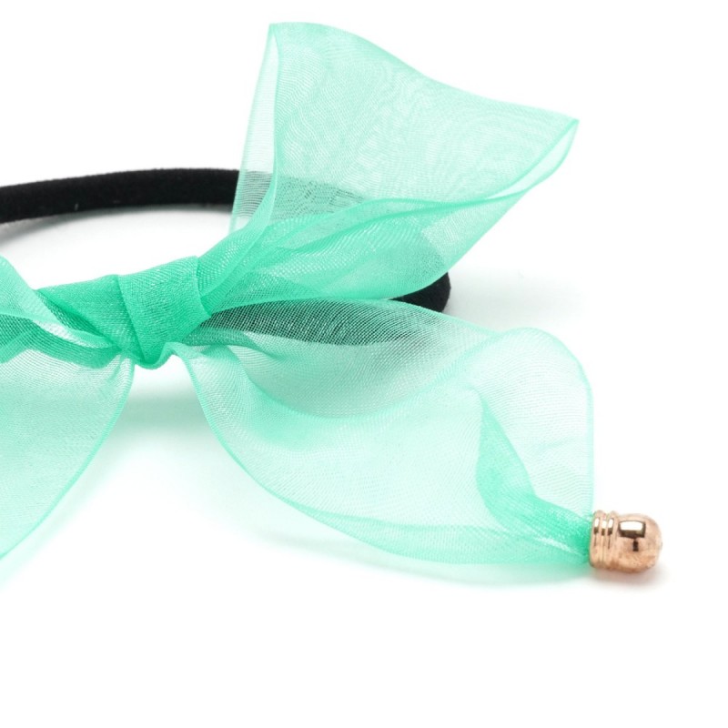 Резинка для волос тонкая с шифоновым бантиком (25665) вариант 05