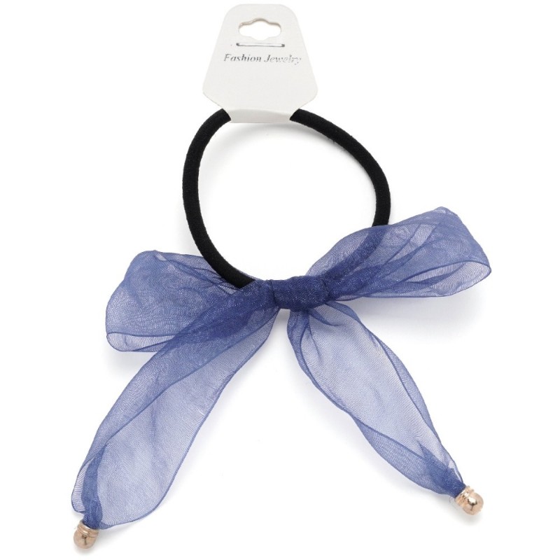 Резинка для волос тонкая с шифоновым бантиком (25665) вариант 06