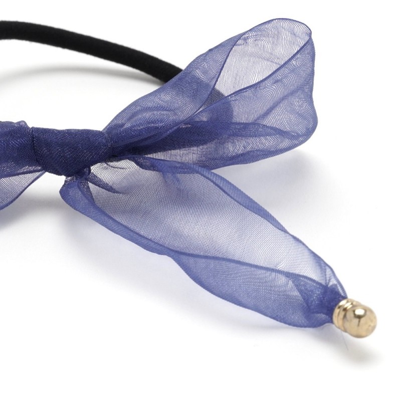 Резинка для волос тонкая с шифоновым бантиком (25665) вариант 06