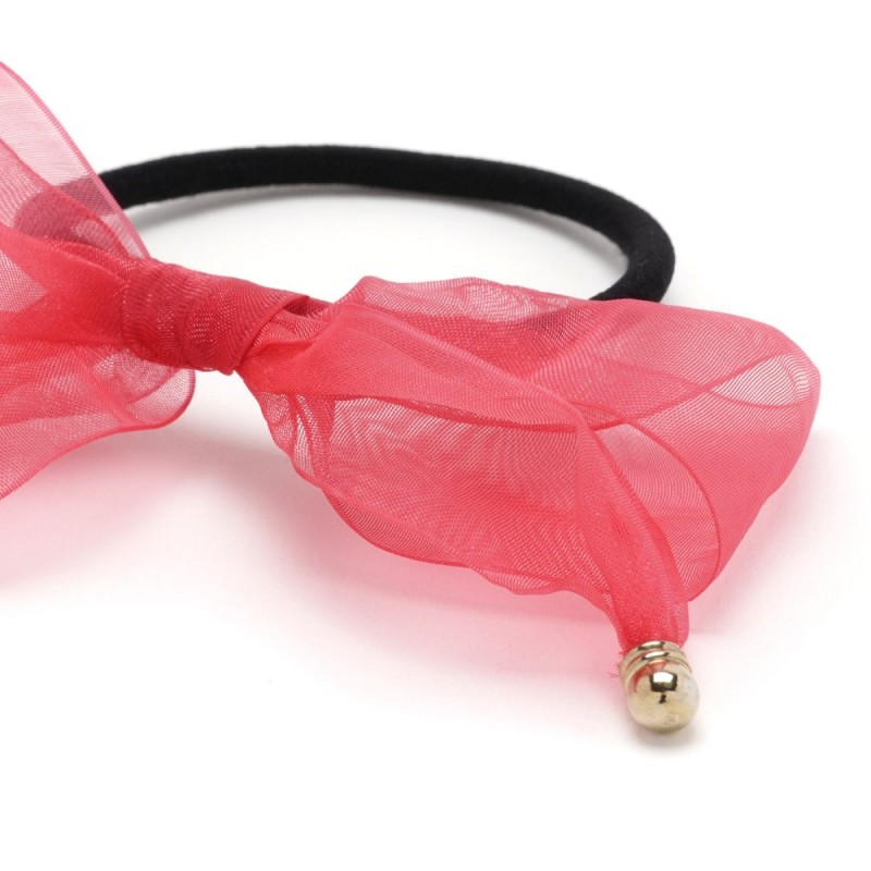 Резинка для волос тонкая с шифоновым бантиком (25665) вариант 07