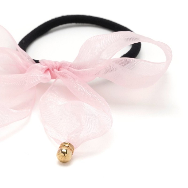 Резинка для волос тонкая с шифоновым бантиком (25665) вариант 08