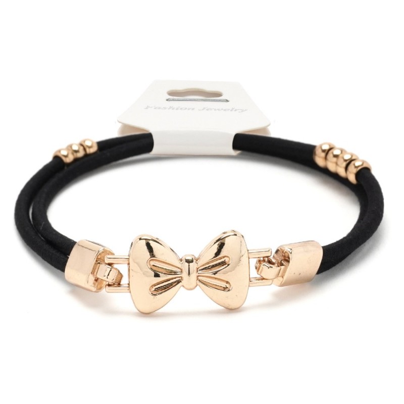 Резинка для волос двойная с фигуркой бантик (25730) вариант 01