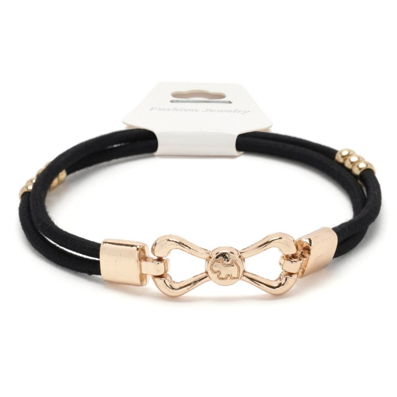 Резинка для волос двойная с фигуркой бантик (25731) вариант 01