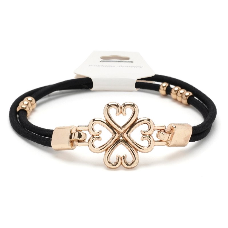 Резинка для волос двойная c фигуркой цветочек (25732) вариант 01