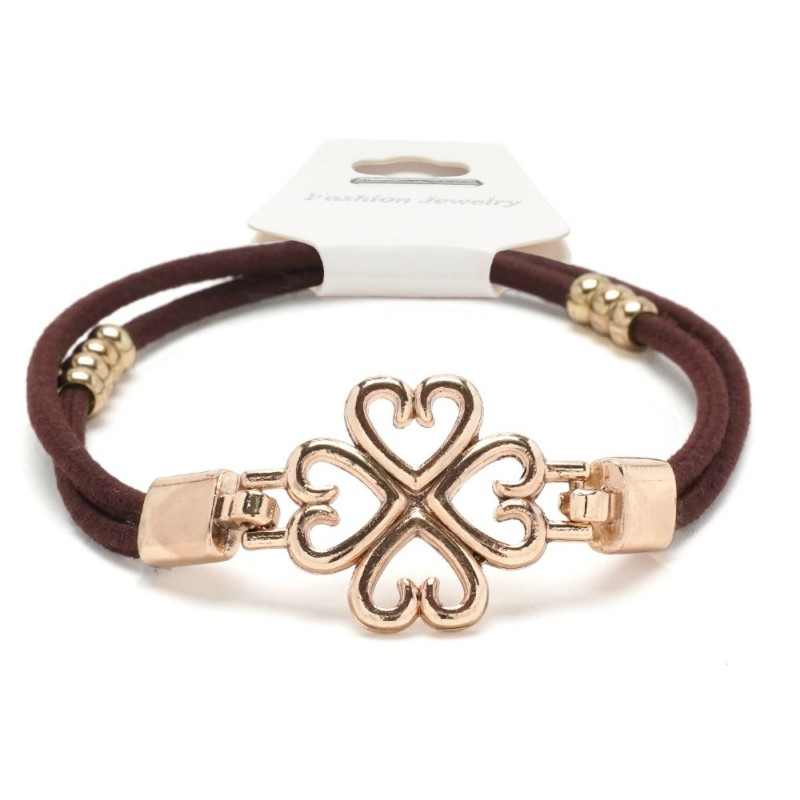 Резинка для волос двойная c фигуркой цветочек (25732) вариант 02