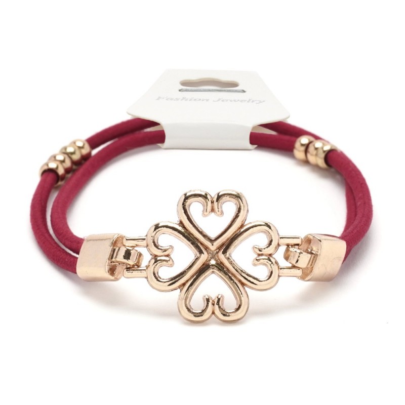 Резинка для волос двойная c фигуркой цветочек (25732) вариант 03