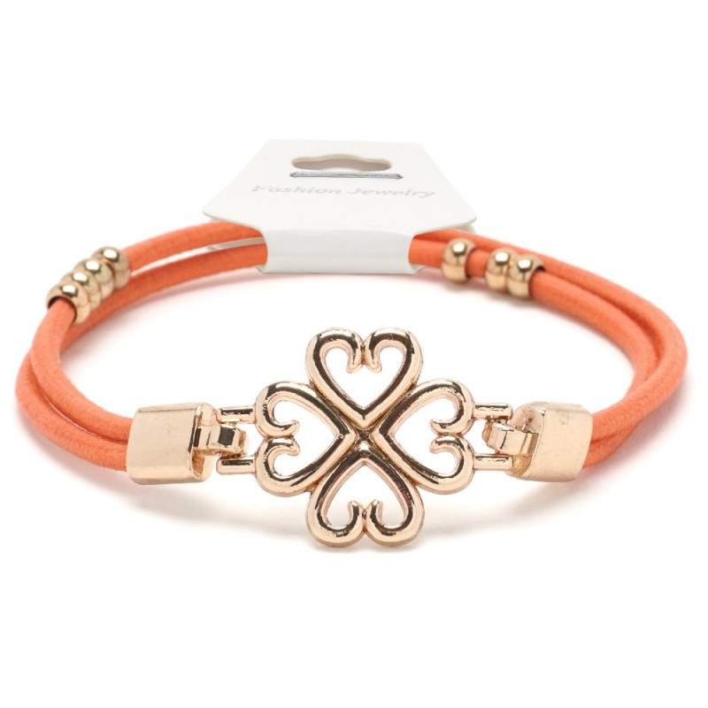 Резинка для волос двойная c фигуркой цветочек (25732) вариант 04