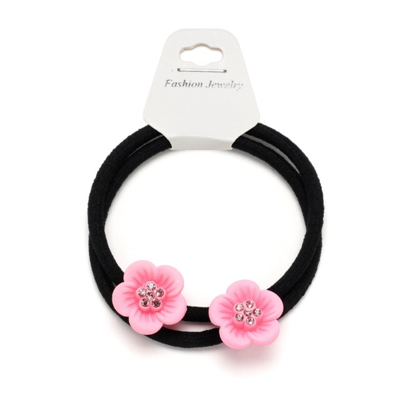 Резинка для волос тонкая с цветком 2шт (25735) вариант 10