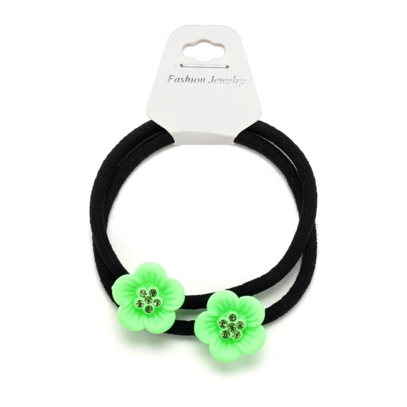 Резинка для волос тонкая с цветком 2шт (25735) вариант 05
