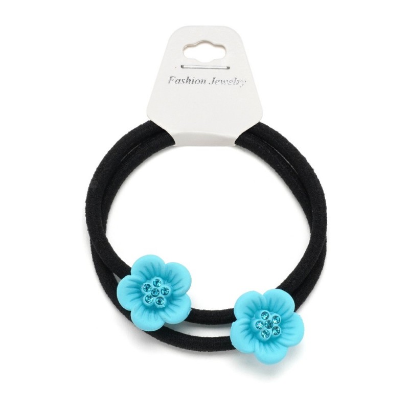 Резинка для волос тонкая с цветком 2шт (25735) вариант 06