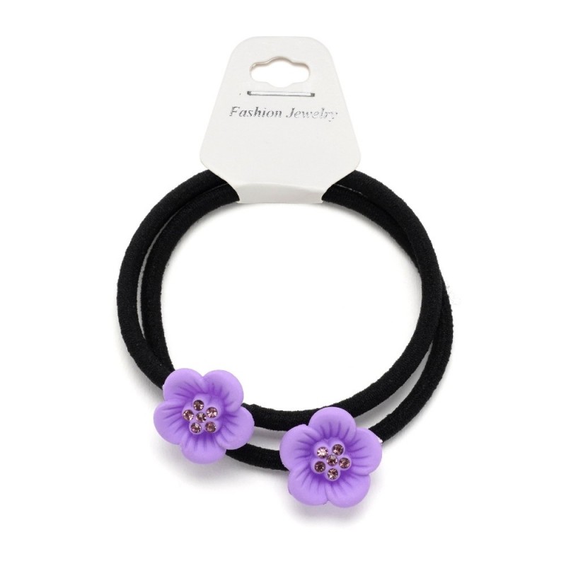 Резинка для волос тонкая с цветком 2шт (25735) вариант 08