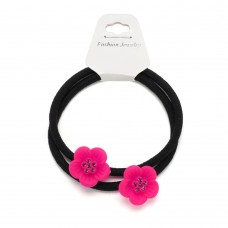 Резинка для волос тонкая с цветком 2шт (25735) вариант 09