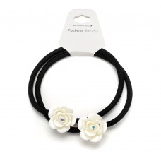 Резинка для волос тонкая с цветком 2шт (25736) вариант 01