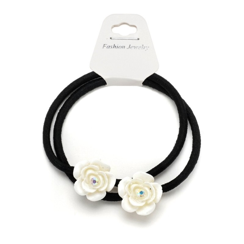 Резинка для волос тонкая с цветком 2шт (25736) вариант 01