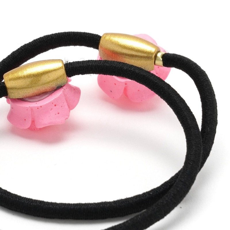 Резинка для волос тонкая с цветком 2шт (25736) вариант 10